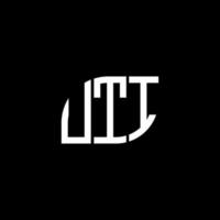 UTI letter logo design on black background. UTI creative initials letter logo concept. UTI letter design. vector