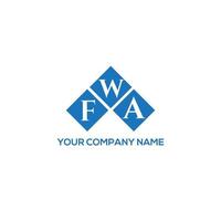 FWA letter logo design on white background.  FWA creative initials letter logo concept.  FWA letter design. vector