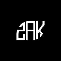 diseño de logotipo de letra zak sobre fondo negro. concepto de logotipo de letra inicial creativa zak. diseño de letras zak. vector