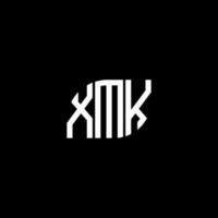 diseño del logotipo de la letra xmk sobre fondo negro. concepto de logotipo de letra de iniciales creativas xmk. diseño de letras xmk. vector