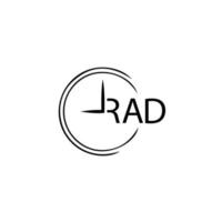 diseño de logotipo de letra rad sobre fondo blanco. concepto de logotipo de letra de iniciales creativas rad. diseño de letras radiales. vector