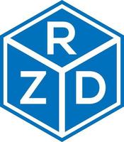 RZD letter logo design on black background. RZD creative initials letter logo concept. RZD letter design. vector