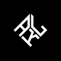 diseño de logotipo de letra akl sobre fondo negro. concepto de logotipo de letra de iniciales creativas akl. diseño de letras akl. vector