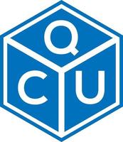 QCU letter logo design on black background. QCU creative initials letter logo concept. QCU letter design. vector