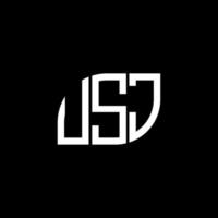 USJ creative initials letter logo concept. USJ letter design.USJ letter logo design on black background. USJ creative initials letter logo concept. USJ letter design. vector