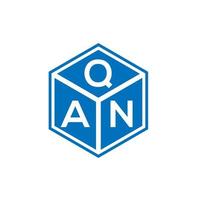 diseño de logotipo de letra qan sobre fondo negro. concepto de logotipo de letra de iniciales creativas qan. diseño de letras qan. vector