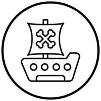 Pirate Ship Icon Style vector