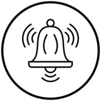 estilo de icono de campana de timbre vector