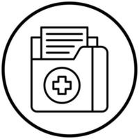 estilo de icono de registros médicos vector