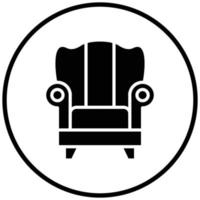 estilo de icono de sillón vector