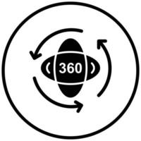 estilo de icono de 360 grados vector