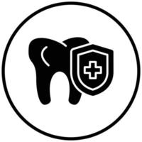 estilo de icono de protección dental vector