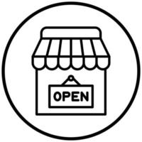 Shop Open Icon Style vector