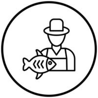 estilo de icono de pescador vector