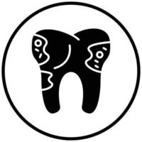 Tooth Decayed Icon Style vector