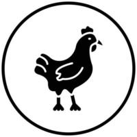 estilo de icono de pollo vector