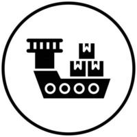 estilo de icono de barco de envío vector