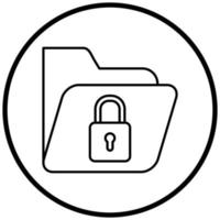 Folder Locked Icon Style vector