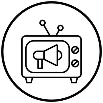 estilo de icono comercial de tv vector
