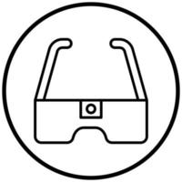 estilo de icono de gafas de cámara vector