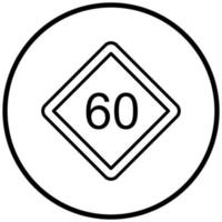60 Speed Limit Icon Style vector