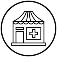 estilo de icono de tienda médica vector