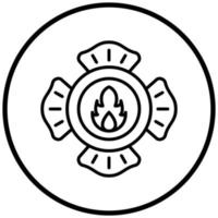 estilo de icono de insignia de bombero vector