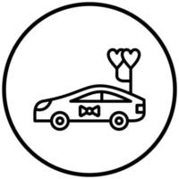 estilo de icono de coche de boda vector