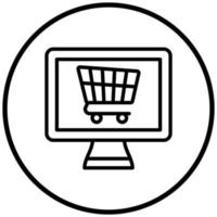 estilo de icono de compras en línea vector