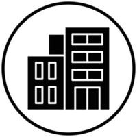 estilo de icono de edificio de oficinas vector