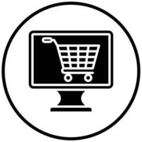 estilo de icono de compras en línea vector