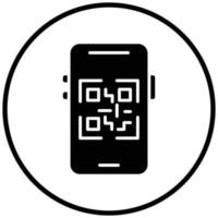 Mobile Qr Code Icon Style vector