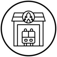 Firefighter Garage Icon Style vector
