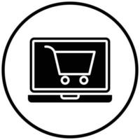 estilo de icono de compras en línea vector