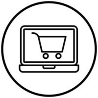 estilo de icono de compras en línea vector