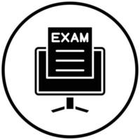 estilo de icono de examen en línea vector