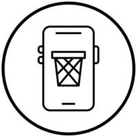 Mobile Bin Icon Style vector