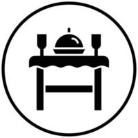 estilo de icono de mesa de comedor vector