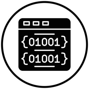 estilo de icono de código binario vector