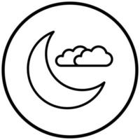 Crescent Moon Icon Style vector