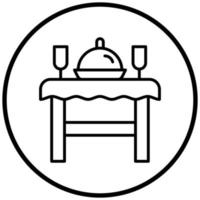 estilo de icono de mesa de comedor vector