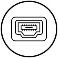 Hdmi Port Icon Style vector