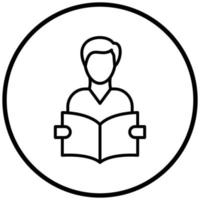 Student Reading Book Icon Style vector