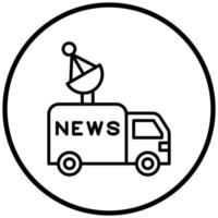estilo de icono de furgoneta de noticias vector