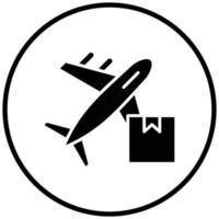 estilo de icono de entrega de avión vector