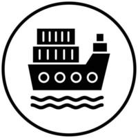 estilo de icono de barco de carga vector