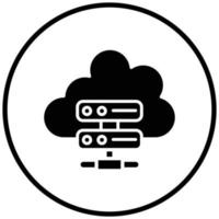 estilo de icono de servidor en la nube vector