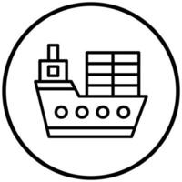 estilo de icono de barco de carga vector