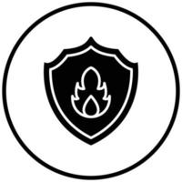 Fire Shield Icon Style vector