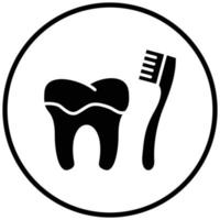 limpieza de dientes con estilo de icono de cepillo vector